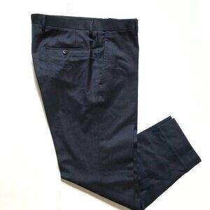 Sartorio Submariner Trousers Pants Mens 50 34 Navy Blue Straight Leg Flat Front